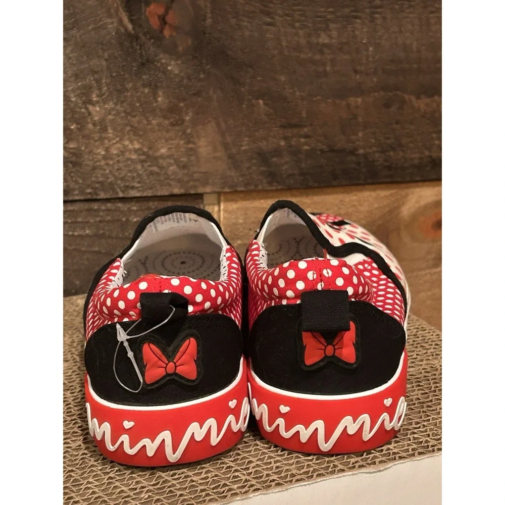 Minnie Mouse Disney Slip-On Shoes | Size 4 | Polka Dot Red White‎